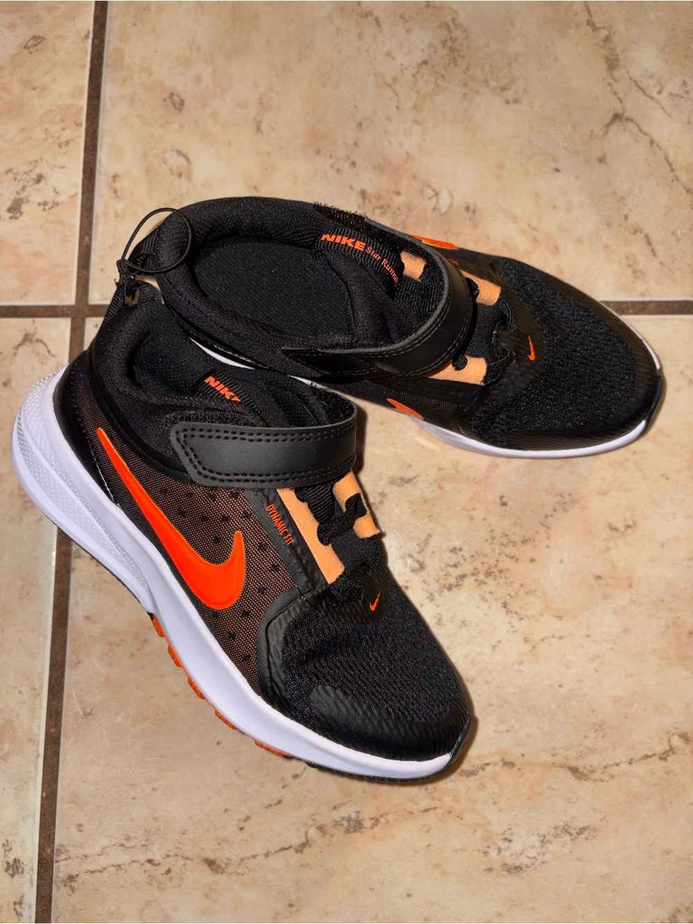 New Nike Kids' Black & Orange Sneakers